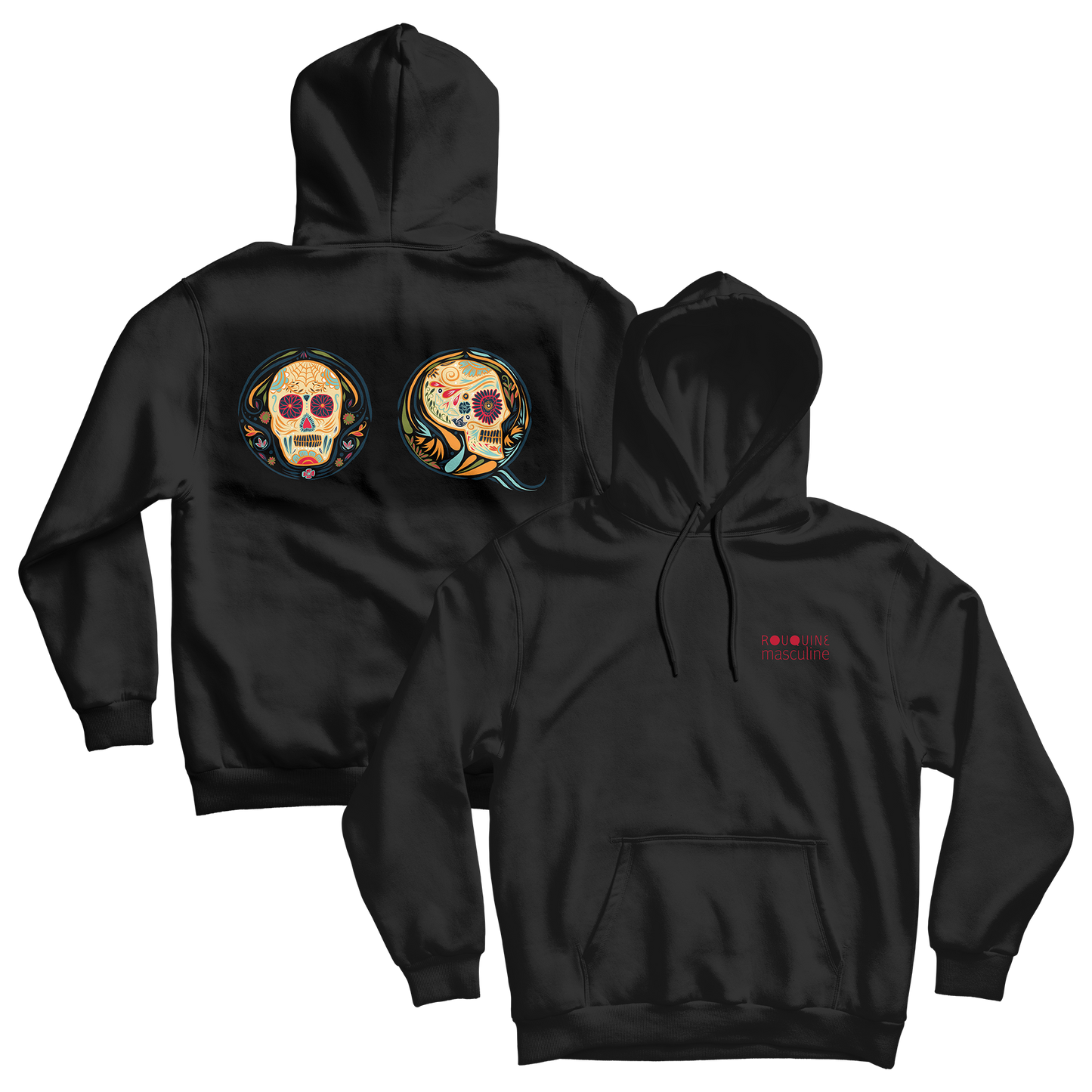 SWEAT CAPUCHE NOIR "ROUQUINE"