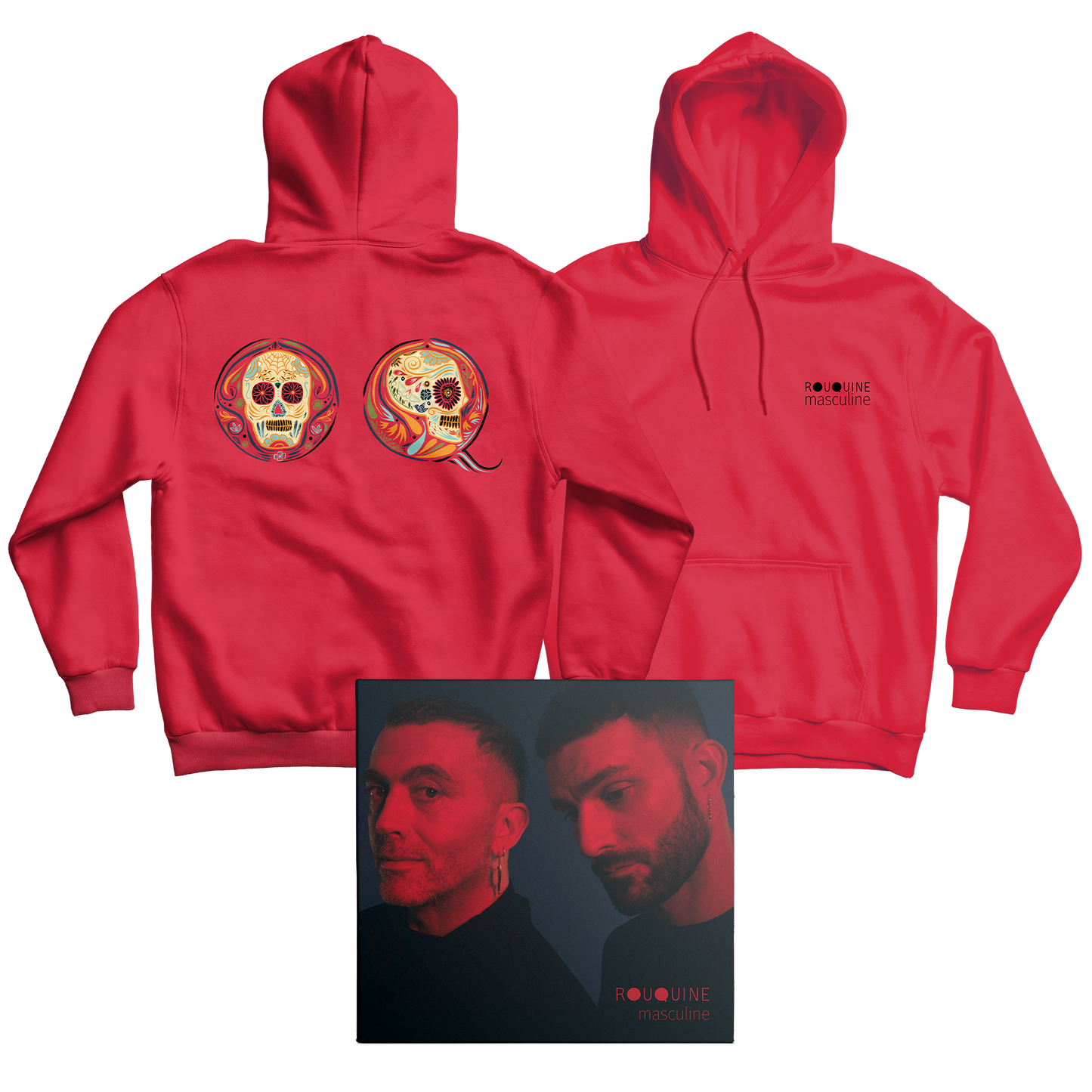 PACK SWEAT CAPUCHE ROUGE + CD "MASCULINE"