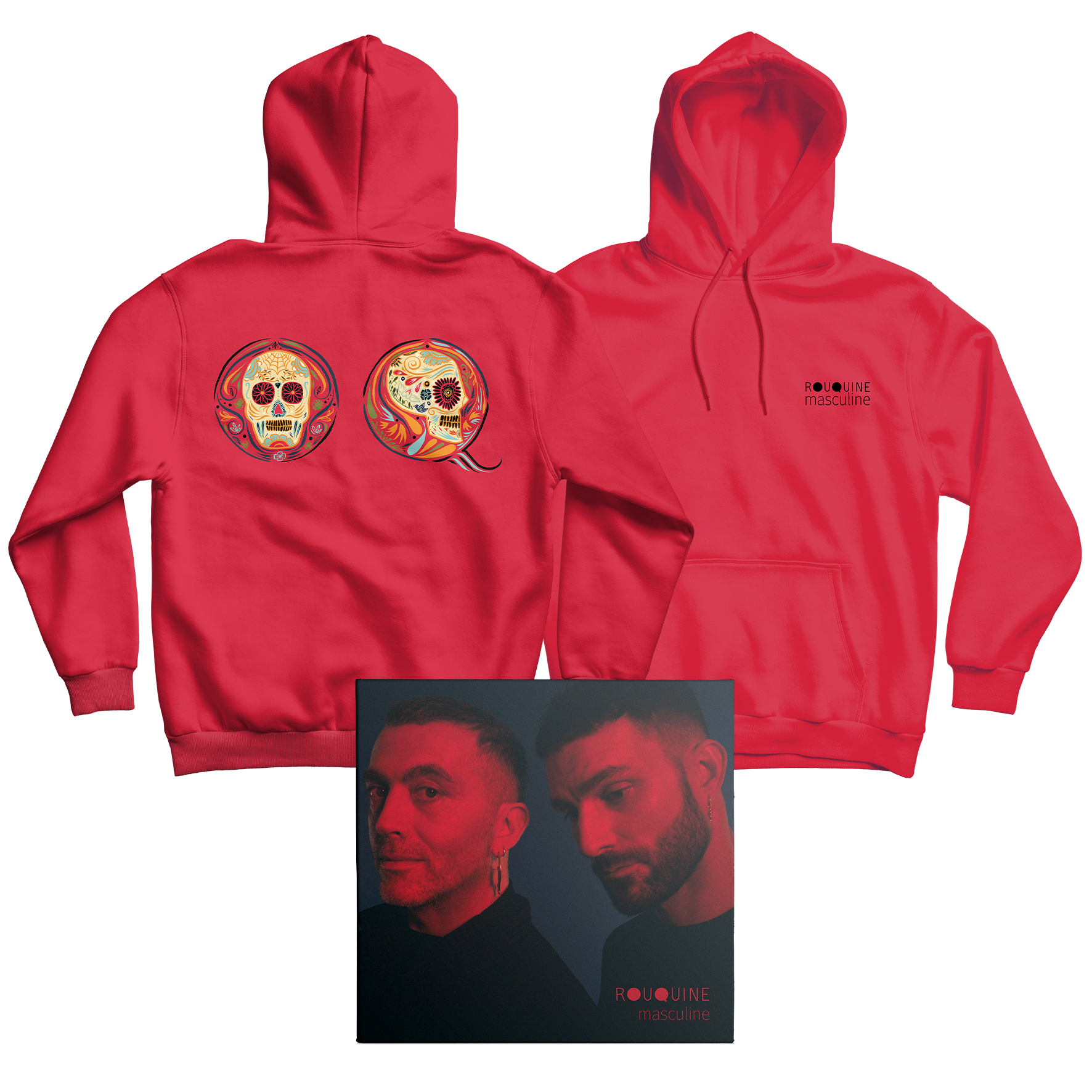 PACK SWEAT CAPUCHE ROUGE + CD "MASCULINE"